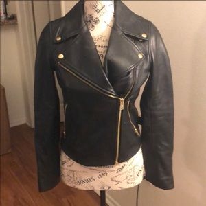 J crew collection leather jacket size 000